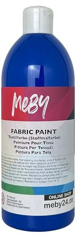 Stoffmalfarbe 500 ml – Textilfarbe für helle Stoffe, waschbeständig & bügel-fixierbar (Blau)
