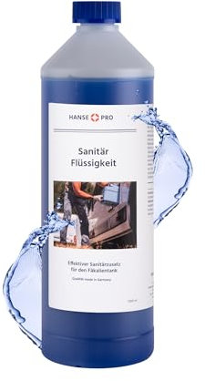 HANSE PRO Sanitär Flüssigkeit für tragbare Toiletten – Effektiver Geruchsstopper & Hygienereiniger – 1L Konzentrat – Antibakteriell & geruchsneutral – Ideal für Camping & Freizeit