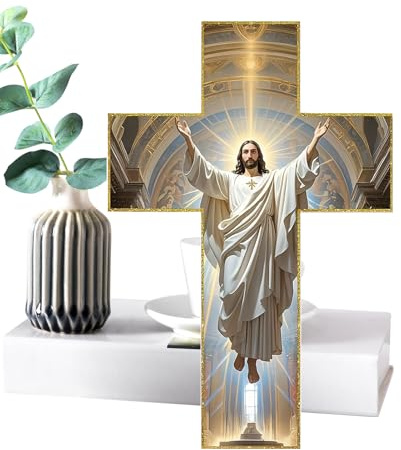 Yidueace Jesus Kreuz Für Die Wand - Vintage Christliche Wanddekoration,Dekoratives Symbol Der Erlösung Kreuz Dekoration,Für Weihnachten Wohnzimmer Esszimmer Küche Eingangsbereich Büro Kirche