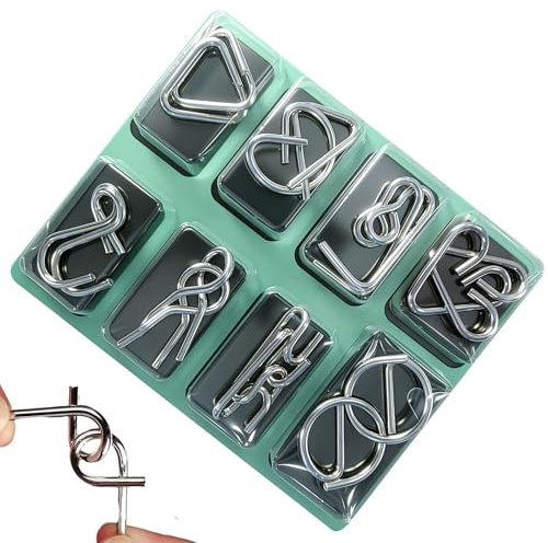 Set de Puzzles de Metal Juguete de Desenredo de Anillos de Alambre