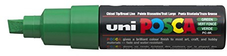 Uni Posca Marker PC-8K Paint Glass Pen Broad Chisel Tip 8.00mm Green