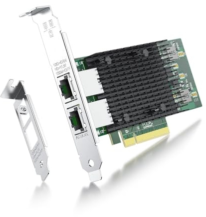 ipolex 10Gb Network Card Intel X540-T2 PCIE NIC Ethernet Card, Dual RJ45 Port, Intel X540-BT2 Controller, 10G Converged Network LAN Adapter, Support Windows/Linux/Vmware/ESX/Freebsd Server
