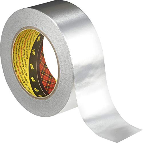3M 1436 Aluminium Foil Tape, 100 mm x 50 m, Silver, Pack of 8