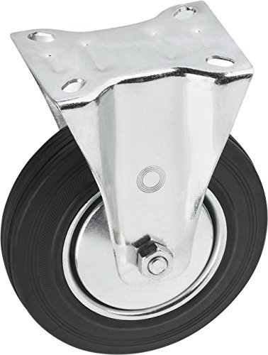 Metafranc Bockrolle Ø 200 mm - 140 x 110 mm Platte - Vollgummi-Rad - Weiche Lauffläche - Rollenlager - 205 kg Tragkraft / Transportrolle / Möbelrolle / Schwerlastrolle / 803070