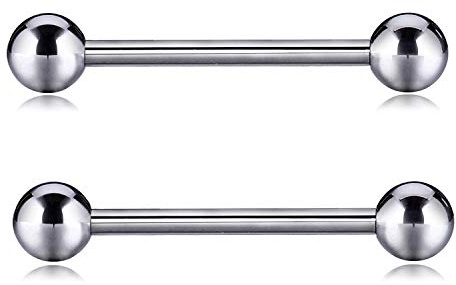 hengkaixuan 14G 16G G23 Solid Titanium Pair Nipple Shield Barbell Internally Threaded Tongue Piercing Jewellery 14mm