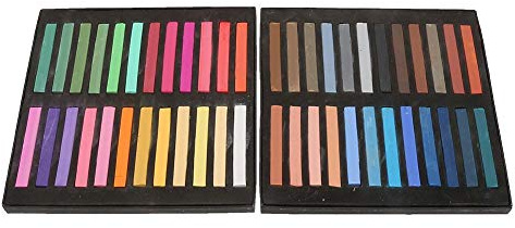 Pastel Suave, Tiza Pastel con Exquisito set de Embalaje Cuadrado Perfecto para Pinturas Coloridas y Expresivas Principiantes, Profesionales y Artistas(48 piezas)