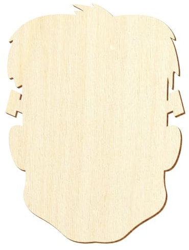 Frankenstein's Cabeza de madera – Decoración para manualidades 3-50 cm, tamaño: 45 cm, pack con:10 unidades