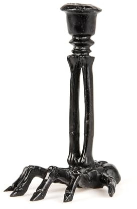Chaks Candelabro in Resina Scheletro Nero 16 cm - Nero - Taglia Unica