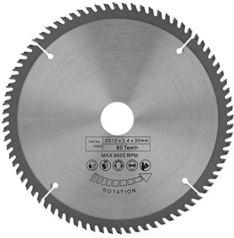 Boaby 210 * 30 mm 80T Hoja de Sierra Circular de Carburo Cementado, Sierra de Mesa Universal para Cortar Madera y Madera Contrachapada