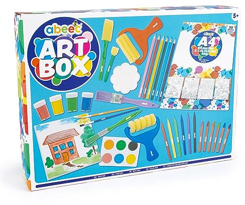 Abeec Kids Art Set - Art Supplies for Ages 6-12 - Includes Drawing Pad, Kids Paint, Paint Brushes, Wax Crayons and Felt Tip Pens