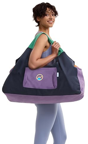 JoYnWell Large Yoga Mat Bag Carrier with Multi-Functional 4 Zipper Pockets for Yoga Mats, Bolster, Block, 12 Oz Canvas Exercise Yoga Tote