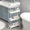 SPACELEAD SAKA – Chariot de Rangement Fin à 4 Niveaux pour Salle de Bain – Chariot de Rangement Coulissant – Étagère Mobile pour Bureau, Salle de Bain, Cuisine, buanderie – Endroits étroits – Blanc