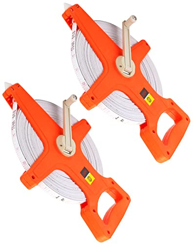 QWORK® 2 Stück Bandmaß Fiberglas, Rollmassband, 100M /330 FT, Doppelseitig