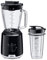 Braun PowerBlend 1 JB1051BK, Frullatore da Tavolo con Bicchiere Smoothie2Go, Frullatore con caraffa di Vetro Triangolare, 2 Velocità, Funzione Tritaghiaccio, 600W, Nero