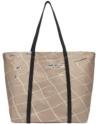 LIEBESKIND Berlin Damen-Shopper „Aurora“ – Große Canvas-Tasche Damen mit Reißverschlussfach und Leder-Schulterriemen – Shopper Bag Women – Passend für Laptops bis 16 Zoll – Light Bag