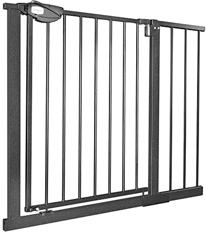 LILIIN Trappskyddsgaller utan borrning dörrgaller för barn, skyddsgaller med tryckfäste av metall, självstängande barnskyddsgaller, 95–105 cm, svart