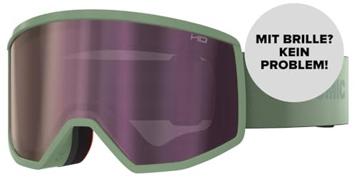 ATOMIC FOUR M HD Skibrille I Mittelgroße Ski- & Snowboardbrille mit HD Scheibentechnologie für klare Sicht I Damen- & Herren-Ski-Brille mit Live Fit Rahmen für individuelle Passform