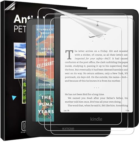 TiMOVO (3 Pack) Pellicola Protettiva per Il Nuovo Amazon Kindle Paperwhite da 7 Pollici (12a Generazione, 2024) e Kindle Colorsoft Signature Edition, Pellicola Protettiva AntiGraffio in Pet