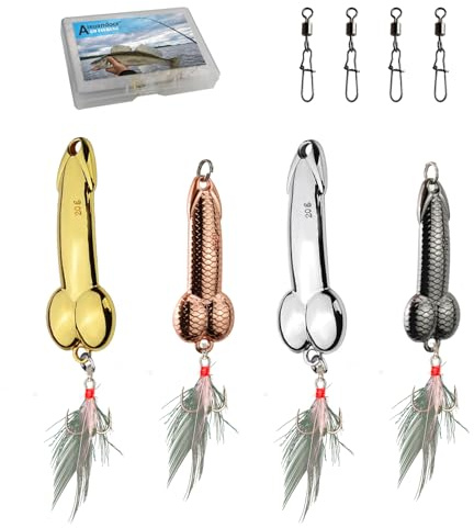 Bass Fishing Lure, Fishing Spoons, Topwater Lures with Trebles Hooks, Trout Lures, Tackle for Freshwater and Saltwater, Gifts for Men Father' s Day