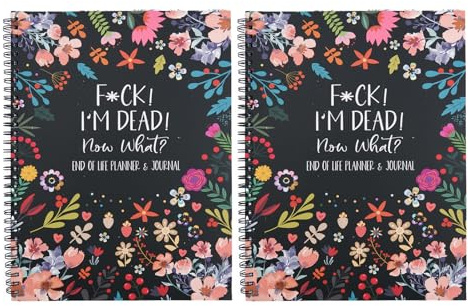 Bafeil 2-Pack End of Life Planner UK - Fu*k I'm Dead Now What Book uk - Humorous Guided Organiser Notebook for My Account Final Wishes, Possessions & Business Affairs