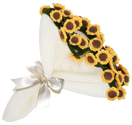 Harfirbe Sunflower Bouquet Blanket 3D DIY Handmade Finished Product for Cozy Crochet Multi-Use Throw 51in