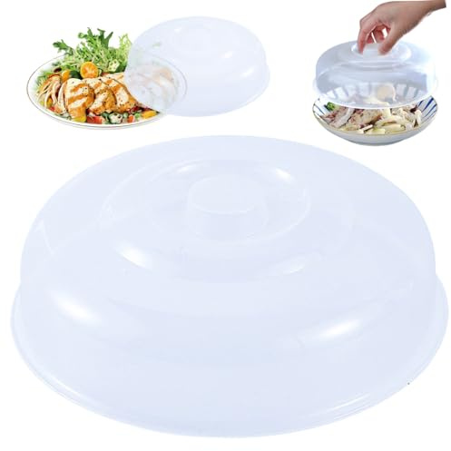 Obelunrp Coperchio di Schizzi a microonde, Cibo a microonde Rotondo da 9 '' con Prese d'Aria Vapore Coperchio di Protezione Senza Spruzzi Senza bpa con Maniglia di Presa Facile, Piastra