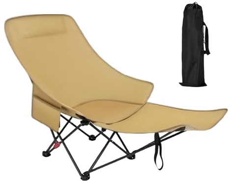 Fällbar campingstol med fotvila, hög rygg bärbar utomhusstol för uteplats, trädgård, lawn, svepande, vandring, fiske, backpacking, poolside och picknickanvändning, 40 x 35,04 x 17,72 tum