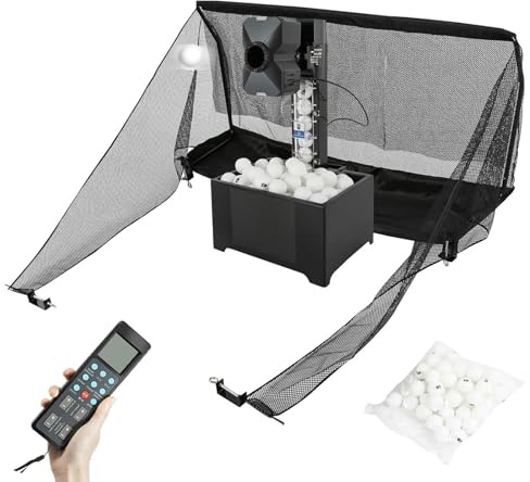 Machine Automatique à balles de ping-Pong, Lanceur de balles de Tennis de Table Portable avec Filet de réception et télécommande, Robot d'entraînement for la Pratique du ping-Pong, for écoles