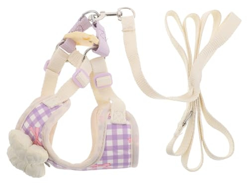 MUELODSIC 3kg Imbracatura per Cani di Piccola con Guinzaglio Imbracatura in Rete Traspirante con Fiocco per Cani e Gatti Design Quadri per Passeggiate Sicure e Addestramento