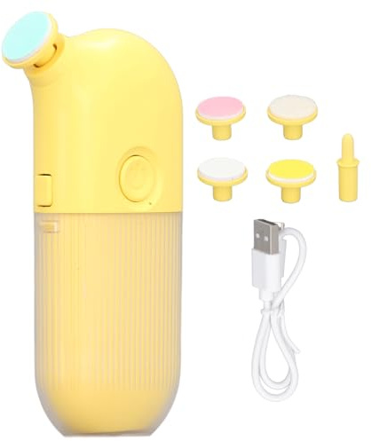 Lima de uñas eléctrica para bebés, 6000 RPM, bajo nivel de ruido, velocidad ajustable, antideslizante, para el cuidado de las uñas, con 6 cabezales.