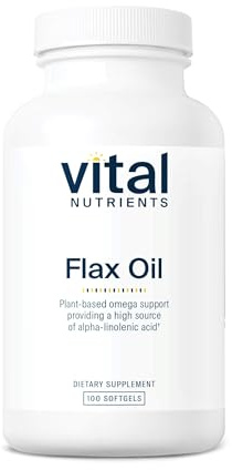 Vital Nutrients Flax Seed Oil 3000mg - Cold Pressed Flax Oil with high Concentration of ALA for Heart Health* - Gluten, Dairy and Soy Free - Non-GMO - 100 Softgels