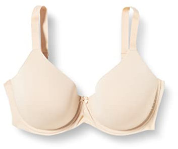 Iris & Lilly Women's Microfibre Full Cover Bra, Pale Beige, 34DD
