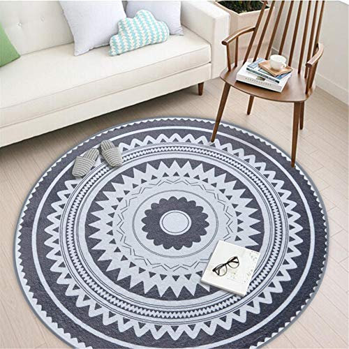 Nicole Knupfer Teppich Mandala Böhmen Runde Teppiche Boho Nordischer Stil Vorleger für Schlafzimmer Kinderzimmer Wohnzimmer rutschfest Teppiche (A,80 * 80CM)