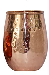 BRACOP - Vaso de cobre jarra de agua vasos con relieve juego de copas tazas juego de 1 taza de cobre puro taza ayurvédica Moscow Mule para bebidas frías termo regalos de vidrio.