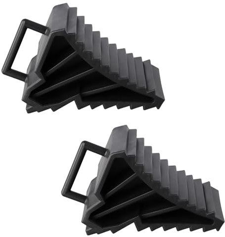 Joyan 2 Stück Unterlegkeil Unterlegkeile aus Kunststoff mit Griff Radkeil Bremskeile für Anhänger Unterlegkeile Anhänger Keile Anhänger Bremskeil für Wohnwagen Anhänger