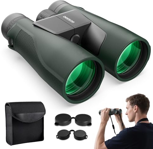 15x56 Binoculars for Adults High Power - Deesoo Waterproof Binoculars for Bird watching HD Binocular with Low Light Vision - BAK4 Prism FMC Lens Binocular for Travel Hunting Stargazing (Green)