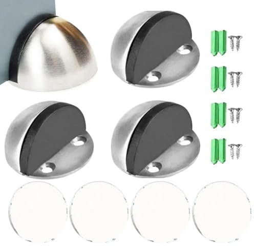 Diheohg Bodentürstopper, Edelstahl-Bodentürstopper, 4 X Bodentürstopper, Am Boden Montierte Türstopper für Studio und Zuhause