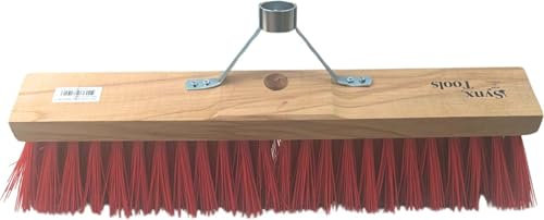 **Synx Tools Escoba de Nylon de 50 cm - Con Soporte de Acero Sin Mango - Escoba para Exteriores - Escobas - Escoba de Calle con Cerdas de Plástico - Cepillos de Fregado - Artículos de Limpieza - Sin M