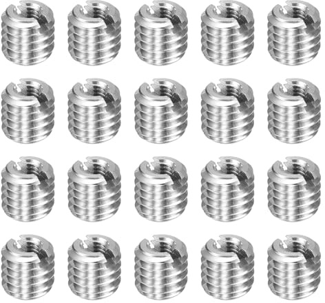 sourcing map 20pcs Thread Repair Inserts M6 x 1 Male to M3 x 0.5 Female Thread 6mm Long Stainless Steel Reducing Nuts Metric Self Tapping Sleeves Threaded Reducer Industrial Fasteners