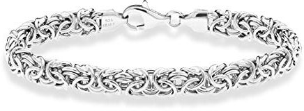 Miabella Italian 925 Sterling Silver Byzantine Bracelet for Women, Handmade in Italy (Length 8 Inches)