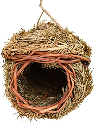 Keptfeet 3 Case di Colibrì, Erba Intrecciata Finch Song Birds House, di Uccellino Artigianato Fatto a Mano a Secco Naturale di Uccello casa per Giardino Cortile casa Festa Decorazione