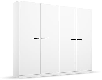 Rauch Möbel Florenz Schrank Kleiderschrank Drehtürenschrank, Alpinweiß, 4-türig, inkl. 2 Kleiderstangen, 2 Einlegeböden BxHxT 226x210x54 cm