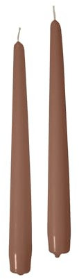 Cereria di Giorgio Risthò Candele Coniche per Candeliere, Cera, Tortora, 2.2 x 25 cm