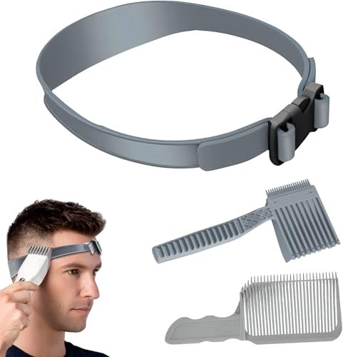 ZIGefofo Verstellbare Haarschneidekamm Set Silikon Haarschneide Schablone übergang Friseurkämme Haarschnittband Gebogenes Haare Schneiden Haarschneidemaschine Schablone Hilfe für Männer