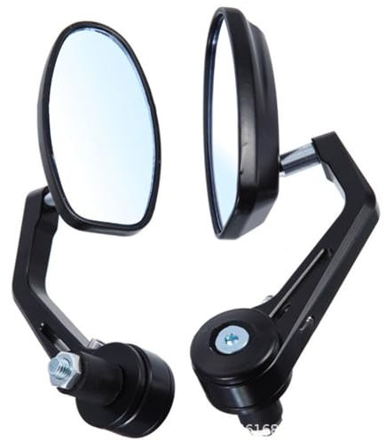 Universal Motorrad Spiegel Set, 2 Stück Lenkerendenspiegel Aluminium-Legierung Motorrad Rückansicht Bar End Spiegels 22mm 7/8 Zoll Lenker-Spiegel, motorradspiegel mit Scooter Roller ATV, Moped,E-Bike