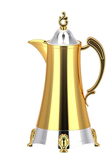 HAVVMK Cafetera de percolador Termo para Hotel Termo para Oficina Botella de Agua portátil de plástico Termo con Revestimiento de Vidrio Cafetera (Plateada)