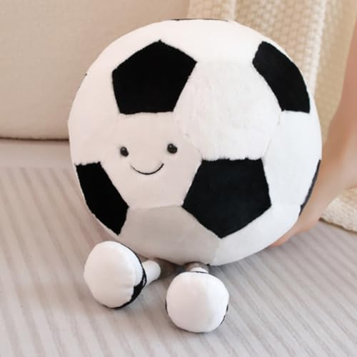 OUKEYI Cute Football Stuffed Plush Toys,Soft Football Shaped Plush Pillow, Stuffed Sport Throw Pillow Plush Spherical Stuffed Soft Toys CushionKids Gift (32cm/12.5inch)
