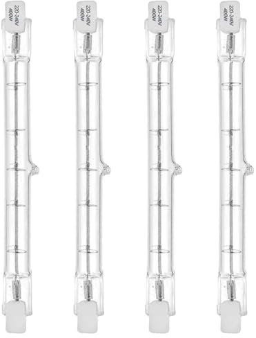 VINSPIRE 4 Pack C Grade R7s Halogen Bulb 118mm 400W Dimmable, Linear Halogen Floodlight Bulbs, R7s Security Light Bulb, 400W Warm White Light for Outdoor Flood Lights, Spotlights, Landscape Lighting