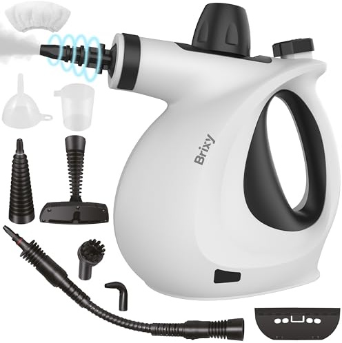 Brixy Dampfreiniger - Handdampfreiniger - Fleckenreiniger - Boden, Badezimmer, Küche - Teppichreiniger - 1050w