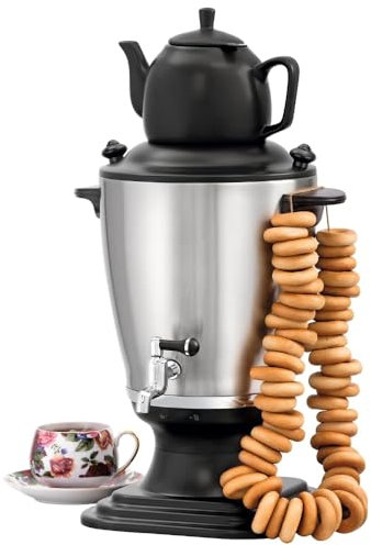 MBH - Samovar Profesional 3,2L para Hostelería y Bares. Hervidor de Agua Industrial con Tetera